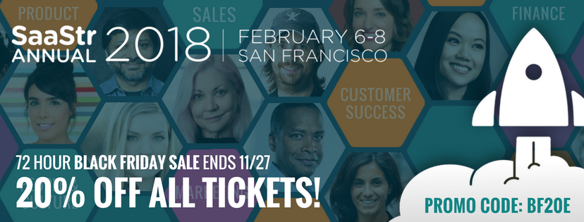 Black Friday sale and new agenda tracks for SaaStr Annual 2018… you in?