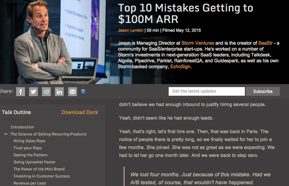 Top 10 Mistakes Getting To The First $20m in ARR