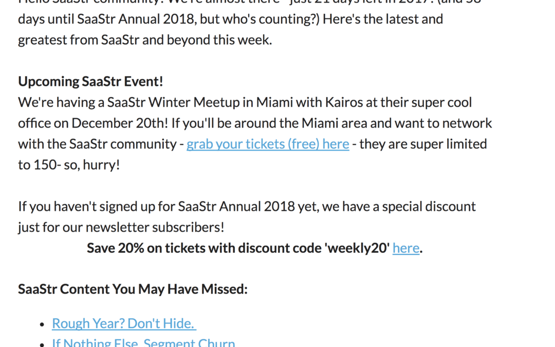 The New SaaStr Weekly Newsletter is Much Better