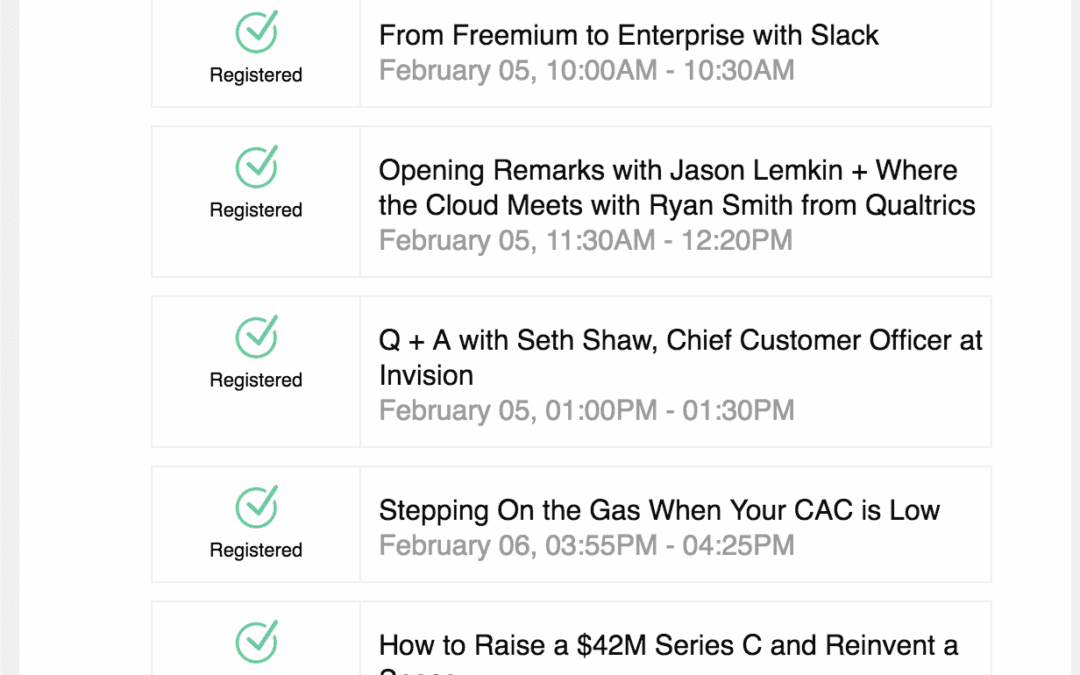 SaaStr Annual Session Reg Going Live ASAP!  First Come, First Serve!