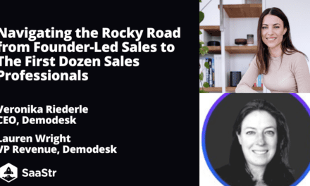 Navigating the Rocky Road from Founder-Led Sales to The First Dozen Sales Professionals with Demodesk CEO Veronika Riederle and VP Revenue Lauren Wright (Pod 588 + Video)