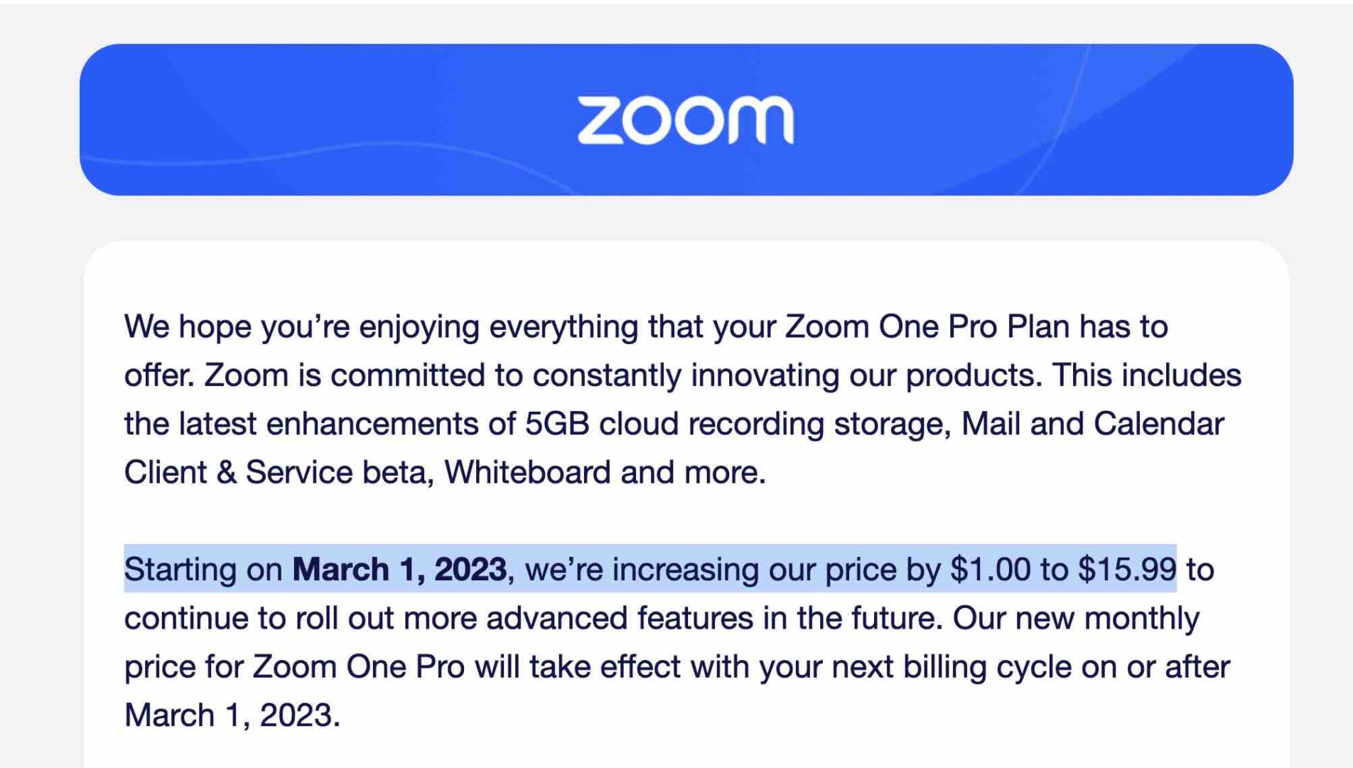 Zoom and Shopify Are The Latest SaaS Leaders to Raise Prices.  They’re Not Alone.
