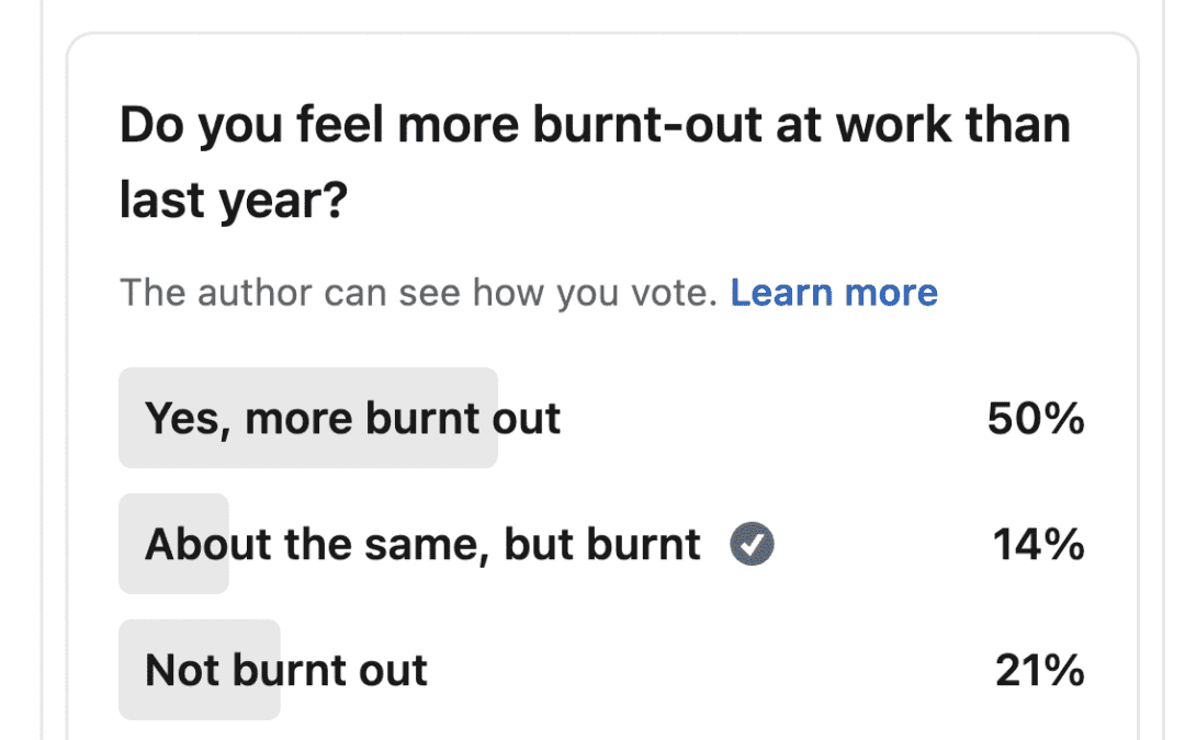 66% of You Are Starting the Year Burnt Out.  A Few Things That Don’t Actually Seem to Help.