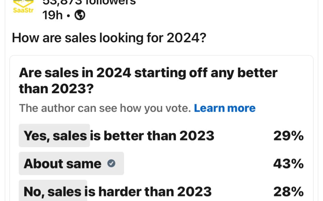 In Sales Any Easier So Far in 2024?  The Answer Overall is “Meh”