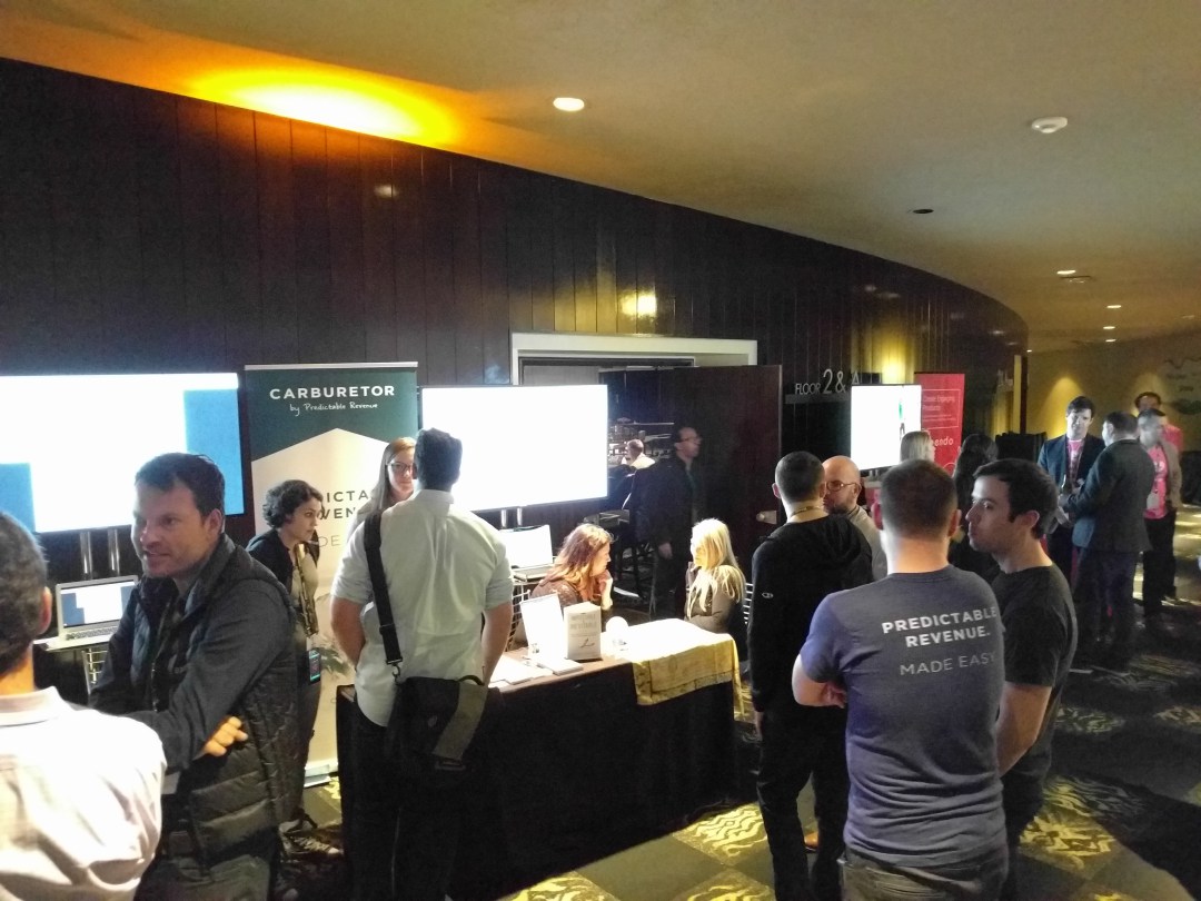 Our SaaStr booth circa 2016, notice the doors on the right? Those led straight into the main conference area.